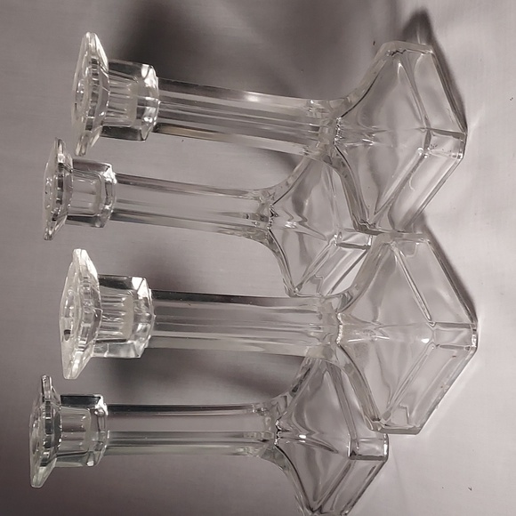 Glass Candle Holders Tall Square Bottom - Picture 8 of 8